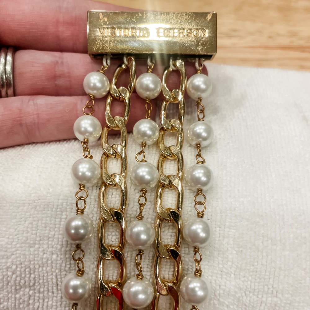 Victoria Emerson boho cuff size large, gold hardware